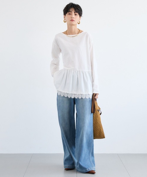 BARNYARDSTORM（バンヤードストーム）の「BARNYARDSTORM / 裾フリルブラウス / ハンドウォッシャブル 【YouTube「i.style closet」紹介アイテム】（シャツ/ブラウス・レディース・ホワイト/ブラック・FREE）」の16枚目の写真