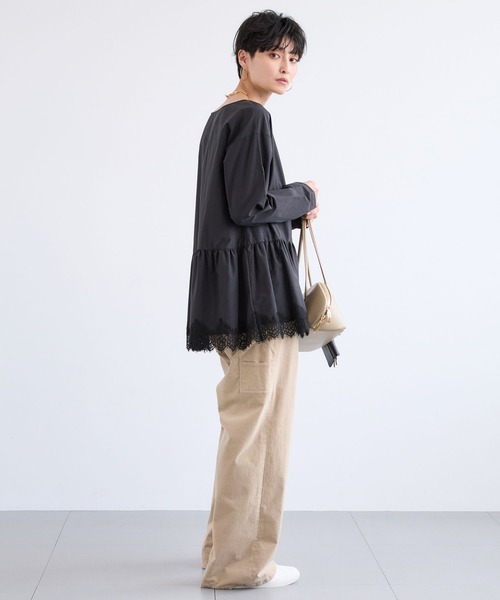 BARNYARDSTORM（バンヤードストーム）の「BARNYARDSTORM / 裾フリルブラウス / ハンドウォッシャブル 【YouTube「i.style closet」紹介アイテム】（シャツ/ブラウス・レディース・ホワイト/ブラック・FREE）」の12枚目の写真