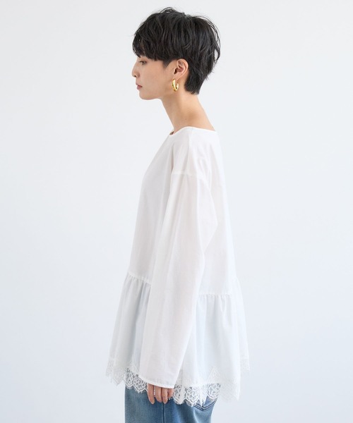 BARNYARDSTORM（バンヤードストーム）の「BARNYARDSTORM / 裾フリルブラウス / ハンドウォッシャブル 【YouTube「i.style closet」紹介アイテム】（シャツ/ブラウス・レディース・ホワイト/ブラック・FREE）」の10枚目の写真