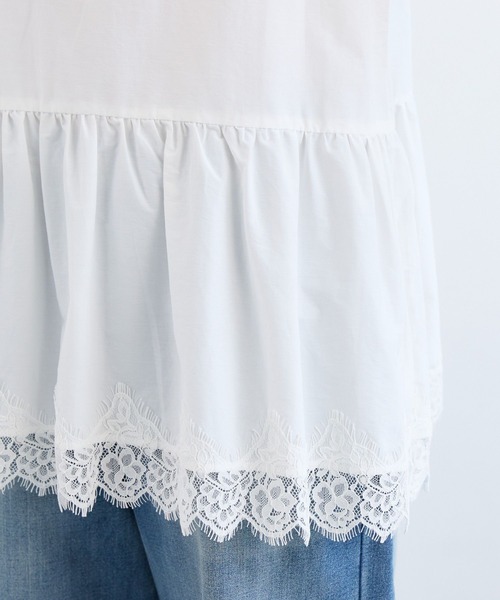 BARNYARDSTORM（バンヤードストーム）の「BARNYARDSTORM / 裾フリルブラウス / ハンドウォッシャブル 【YouTube「i.style closet」紹介アイテム】（シャツ/ブラウス・レディース・ホワイト/ブラック・FREE）」の5枚目の写真