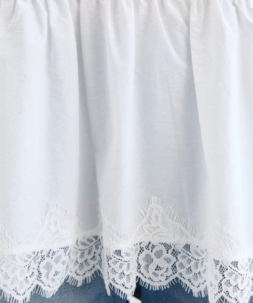 BARNYARDSTORM（バンヤードストーム）の「BARNYARDSTORM / 裾フリルブラウス / ハンドウォッシャブル 【YouTube「i.style closet」紹介アイテム】（シャツ/ブラウス・レディース・ホワイト/ブラック・FREE）」の4枚目の写真