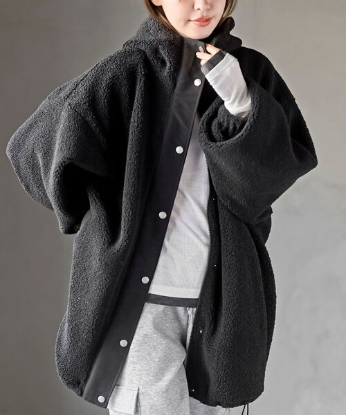 rps（アールピーエス）の「ボアビッグシルエットフードブルゾン（ブルゾン・レディース・アイボリー/ブラック・フリー）」の15枚目の写真