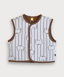 moimoln（モイモルン）の「【SOFT&】ベアモチーフ配色キルティングベスト（ベスト）」