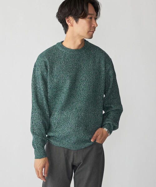SHIPS(シップス)の「SHIPS:〈手洗い可能〉メランジ クルーネック ニット(ニット/セーター・メンズ・ケリーグリーン/ネイビー/ブラウン/レッド・SMALL/MEDIUM/LARGE/X-LARGE)」の10枚目の写真
