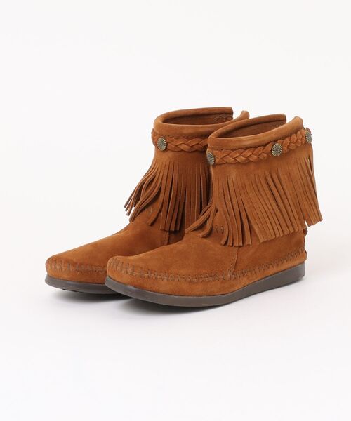 Minnetonka(ミネトンカ)の「【RES】【MINNETONKA】ハイ トップ バック ジッパー ブーツ HI TOP BACK ZIP BOOTS(ブーツ・レディース・ライトブラウン/グレー/ブラウン/ダークブラウン・US5)」の1枚目の写真