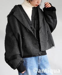 antiqua（アンティカ）の「異素材切替 ダブルジャケット（その他アウター）」
