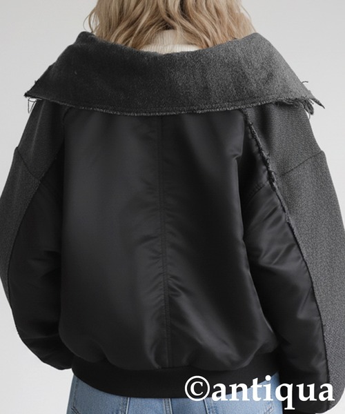 異素材切替 ダブルジャケット（その他アウター）｜antiqua（アンティカ