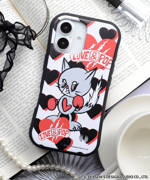 M-factory(エムファクトリー)の「iPhone17 ケース iPhone16 ケース iPhone15 iPhone14 iPhone13 ラブアンドポップ 耐衝撃ケース(スマホケース/カバー・レディース・ブラック系/ブルー系/レッド系/ピンク系・iPhone 16/iPhone 13/14/15/iPhone 17)」の2枚目の写真