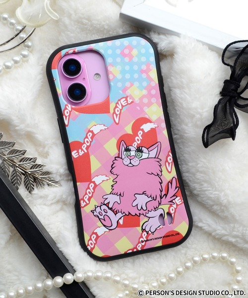 M-factory(エムファクトリー)の「iPhone17 ケース iPhone16 ケース iPhone15 iPhone14 iPhone13 ラブアンドポップ 耐衝撃ケース(スマホケース/カバー・レディース・ブラック系/ブルー系/レッド系/ピンク系・iPhone 16/iPhone 13/14/15/iPhone 17)」の1枚目の写真