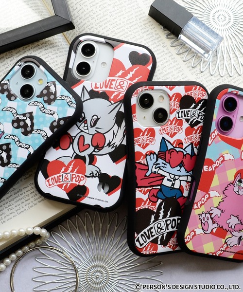 M-factory(エムファクトリー)の「iPhone17 ケース iPhone16 ケース iPhone15 iPhone14 iPhone13 ラブアンドポップ 耐衝撃ケース(スマホケース/カバー・レディース・ブラック系/ブルー系/レッド系/ピンク系・iPhone 16/iPhone 13/14/15/iPhone 17)」の5枚目の写真