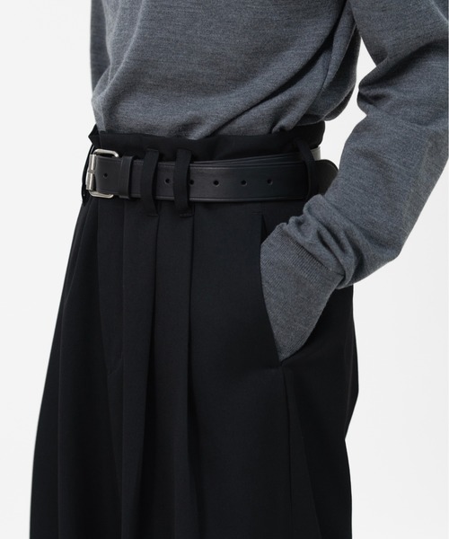 HEAVY WOOL GABARDINE OVER WIDE TUCK TROUSERS（スラックス）｜LAPIIS