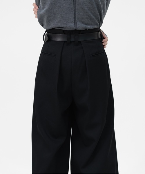 Lapiis ウール ワイドスラックス HEAVY WOOL GABARDINE OVER WIDE TUCK TROUSERS（スラックス）｜LAPIIS