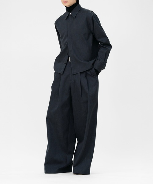 HEAVY WOOL GABARDINE OVER WIDE TUCK TROUSERS（スラックス）｜LAPIIS