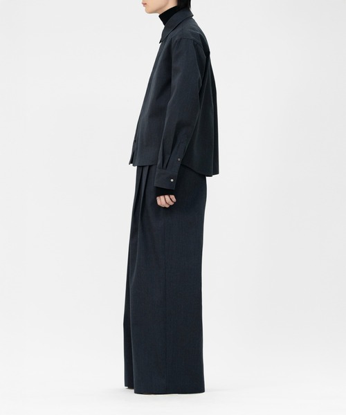HEAVY WOOL GABARDINE OVER WIDE TUCK TROUSERS（スラックス）｜LAPIIS
