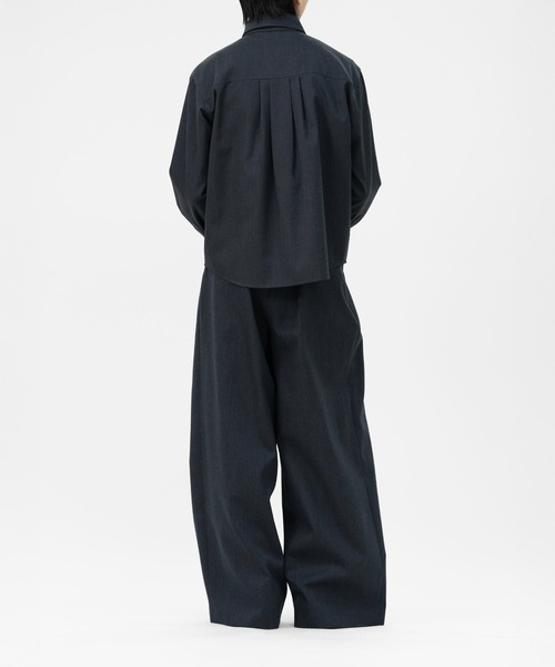 パンツ LAPIIS - WOOL GABARDINE TUCK TROUSERS HEAVY WOOL GABARDINE OVER WIDE TUCK TROUSERS（スラックス）｜LAPIIS