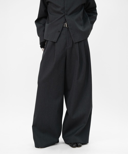 LAPIIS（ラピス）の「HEAVY WOOL GABARDINE OVER WIDE TUCK TROUSERS
