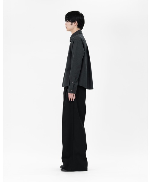 HEAVY WOOL GABARDINE OVER WIDE TUCK TROUSERS（スラックス）｜LAPIIS