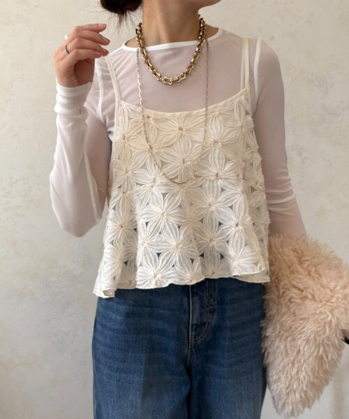 DouDou(ドゥドゥ)の「シアーラウンドTEE(Tシャツ/カットソー・レディース・グレー/オフホワイト/ホワイト/サックスブルー/ブラック・FREE)」の21枚目の写真