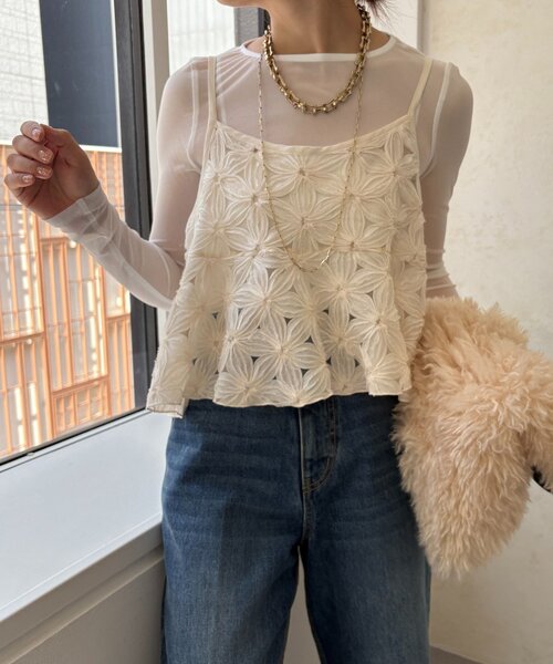 DouDou(ドゥドゥ)の「シアーラウンドTEE(Tシャツ/カットソー・レディース・グレー/オフホワイト/ホワイト/サックスブルー/ブラック・FREE)」の22枚目の写真