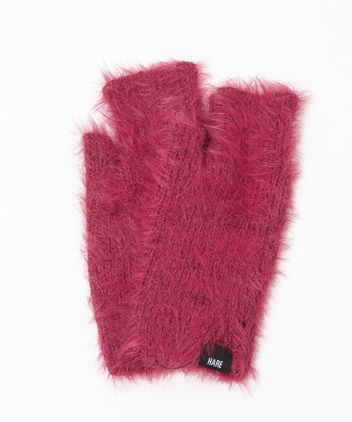 HARE（ハレ）の「シャギーニットグローブ(HARE)（手袋・メンズ・グレー/ブルー/ブラック/レッド・FREE）」の2枚目の写真