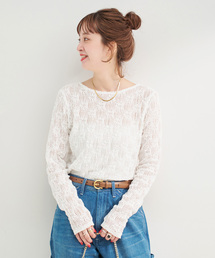 B.C STOCK | 《追加》手洗い可 / ストレッチフラワーレースプルオーバー(Tシャツ/カットソー)