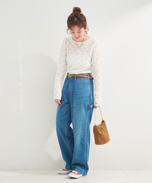 B.C STOCK（ベーセーストック）の「《追加》手洗い可 / ストレッチフラワーレースプルオーバー（Tシャツ/カットソー・レディース・ホワイト/ブラウン/ブラック・FREE）」の7枚目の写真