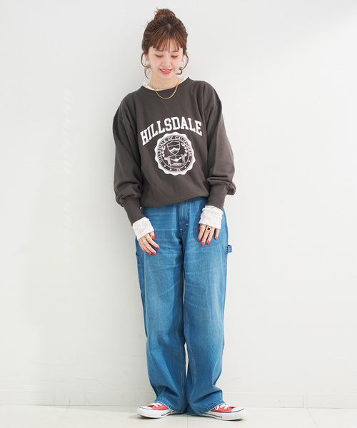 B.C STOCK（ベーセーストック）の「《追加》手洗い可 / ストレッチフラワーレースプルオーバー（Tシャツ/カットソー・レディース・ホワイト/ブラウン/ブラック・FREE）」の15枚目の写真