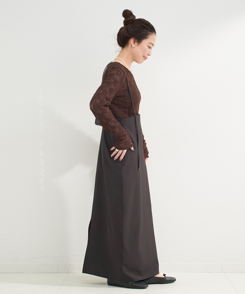 B.C STOCK(ベーセーストック)の「《追加》手洗い可 / ストレッチフラワーレースプルオーバー(Tシャツ/カットソー・レディース・ホワイト/ブラウン/ブラック・FREE)」の9枚目の写真