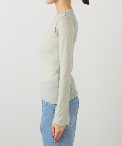 EMILY WEEK(エミリーウィーク)の「【BASERANGE/ベースレンジ】KENRU LONG SLEEVE TEE / TTKLS-WR-WI25(Tシャツ/カットソー・レディース・グリーン・SMALL)」の7枚目の写真