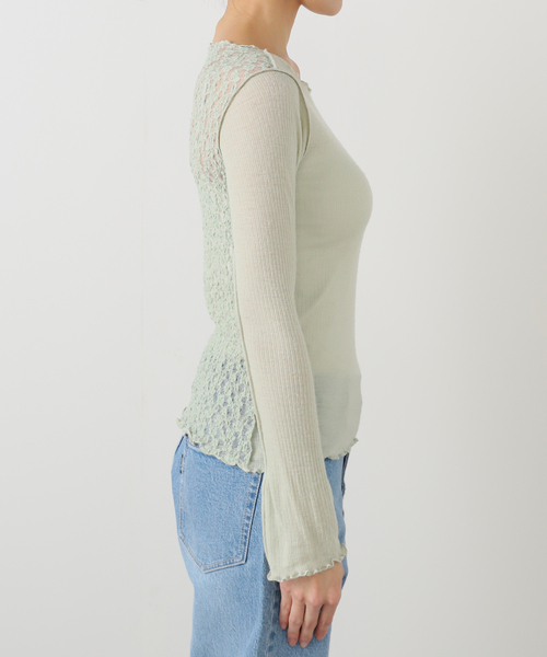 EMILY WEEK(エミリーウィーク)の「【BASERANGE/ベースレンジ】KENRU LONG SLEEVE TEE / TTKLS-WR-WI25(Tシャツ/カットソー・レディース・グリーン・SMALL)」の9枚目の写真