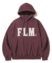 FLM スティッチロゴフードパーカー - ワイン