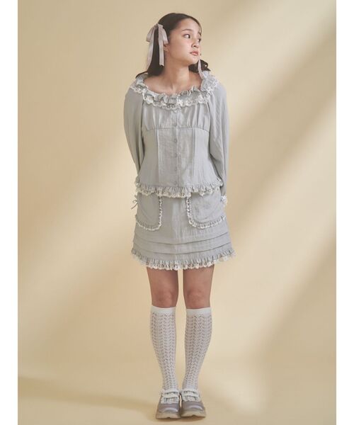 merry jenny（メリージェニー）の「sugar square blouse（シャツ/ブラウス・レディース・オフホワイト/ライトブルー/ブラック・FREE）」の22枚目の写真