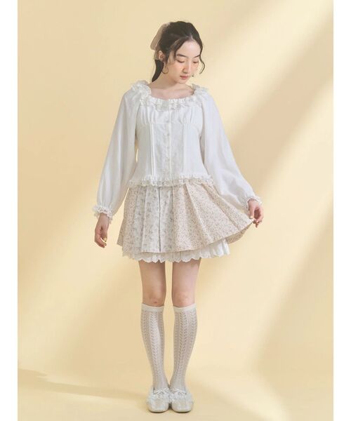 merry jenny（メリージェニー）の「sugar square blouse（シャツ/ブラウス・レディース・オフホワイト/ライトブルー/ブラック・FREE）」の10枚目の写真