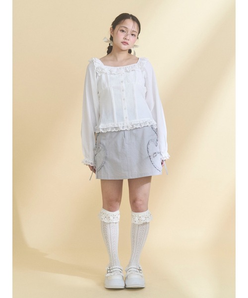 merry jenny(メリージェニー)の「sugar square blouse(シャツ/ブラウス・レディース・オフホワイト/ライトブルー/ブラック・FREE)」の17枚目の写真