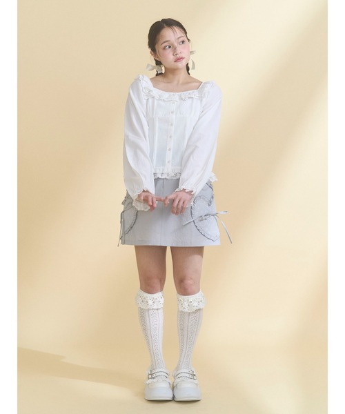 merry jenny(メリージェニー)の「sugar square blouse(シャツ/ブラウス・レディース・オフホワイト/ライトブルー/ブラック・FREE)」の18枚目の写真