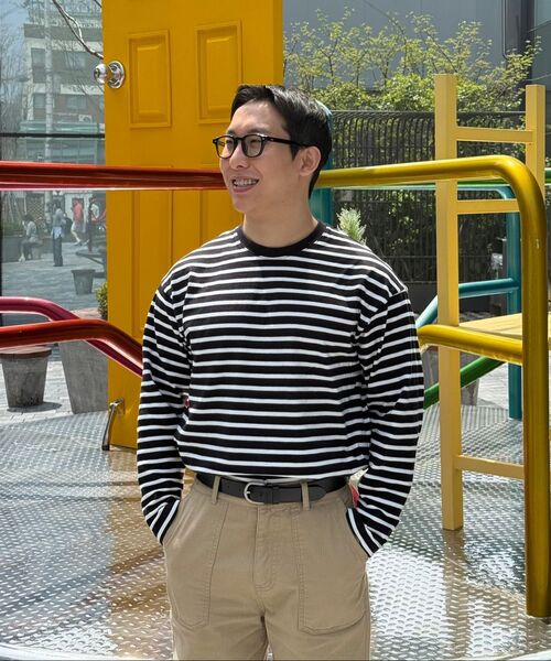 MUSINSA STANDARD（ムシンサスタンダード）の「ブレトンストライプリラックスド長袖Tシャツ[ブラック/ホワイト]（Tシャツ/カットソー・メンズ・その他・SMALL/MEDIUM/LARGE/X-LARGE/XX-LARGE）」の11枚目の写真