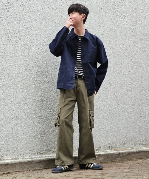MUSINSA STANDARD（ムシンサスタンダード）の「ブレトンストライプリラックスド長袖Tシャツ[ブラック/ホワイト]（Tシャツ/カットソー・メンズ・その他・SMALL/MEDIUM/LARGE/X-LARGE/XX-LARGE）」の12枚目の写真