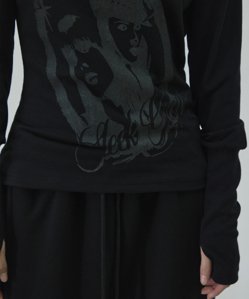 SLEEKGLOW（スリック グロウ）の「ポートレートボートネックTシャツ[ブラック]（Tシャツ/カットソー・レディース・その他・FREE）」の6枚目の写真