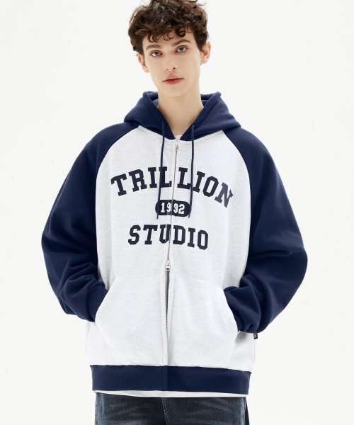 TRILLION（トリリオン）の「レギュラーカラー ミックス 1992 グラフィック フードジップアップ (メランジェ)（パーカー・レディース・その他・X-LARGE/SMALL/MEDIUM/LARGE）」の2枚目の写真