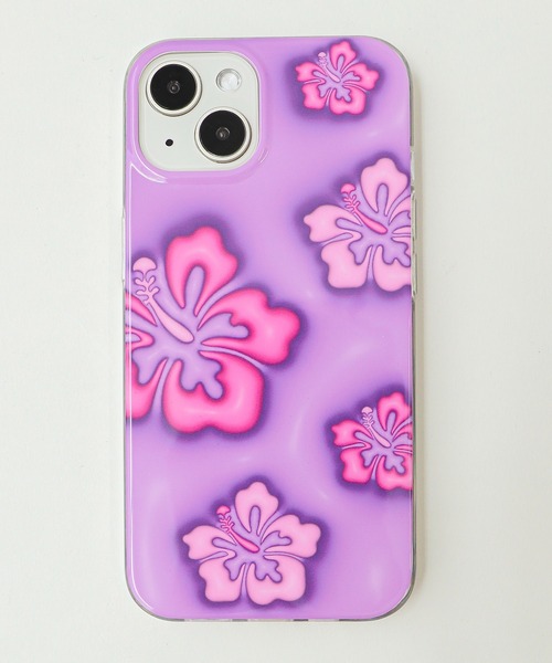 レア‼️ カラケース セット レトロ ハイビスカス WEGO/ハイビスカスiphoneケース(パープル)（スマホケース/カバー