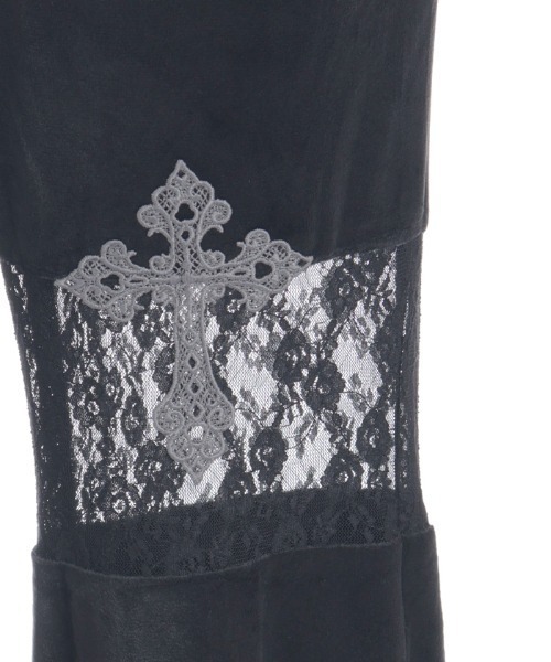 NIBBLE POISON(ニブルポイズン)の「レース切替ベロアフレアパンツ(その他パンツ・レディース・ブラック/ブルー・MEDIUM)」の21枚目の写真