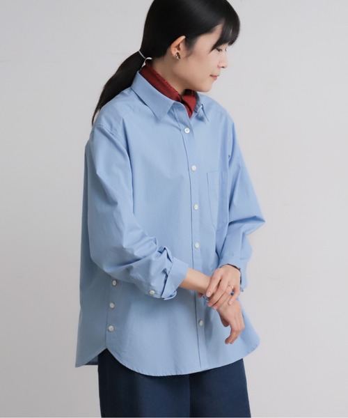 Blanc Bleu Minuit(ブランブルーミニュイ)の「ジルワンダー ワイドシャツ(シャツ/ブラウス・レディース・ホワイト/サックスブルー・FREE)」の5枚目の写真