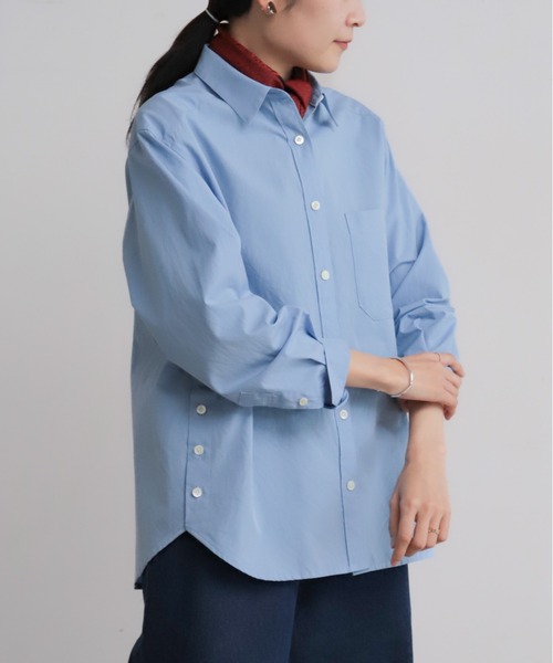 Blanc Bleu Minuit(ブランブルーミニュイ)の「ジルワンダー ワイドシャツ(シャツ/ブラウス・レディース・ホワイト/サックスブルー・FREE)」の10枚目の写真
