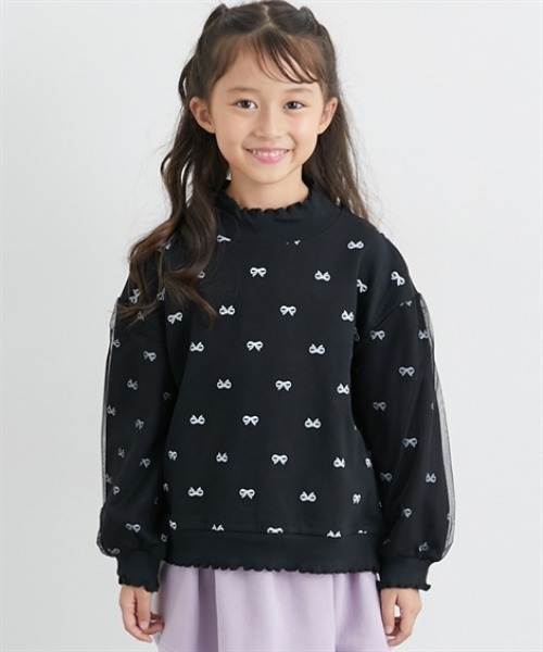 QUNTSTYLE(キュントスタイル)の「選べる♪デザインプリントトレーナー(スウェット・キッズ・ピンク系/ブラック系/チャコール/ネイビー系/ホワイト系1/ホワイト系2・100/110/120/130)」の4枚目の写真