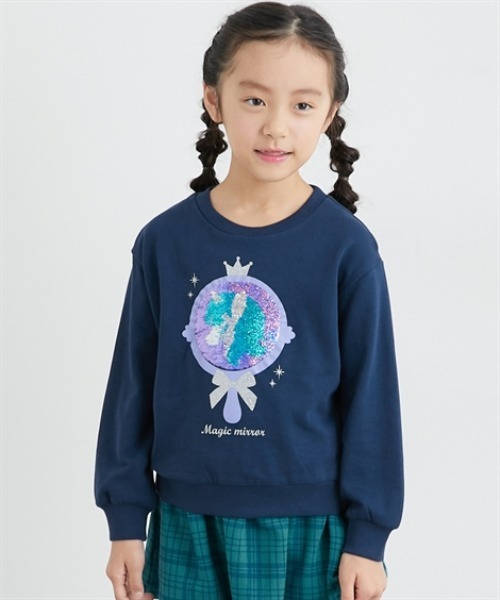 QUNTSTYLE(キュントスタイル)の「選べる♪デザインプリントトレーナー(スウェット・キッズ・ピンク系/ブラック系/チャコール/ネイビー系/ホワイト系1/ホワイト系2・100/110/120/130)」の5枚目の写真