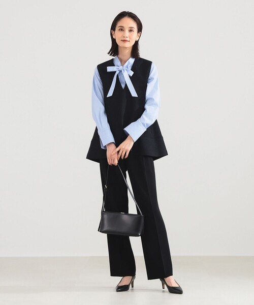 Demi-Luxe BEAMS（デミルクス ビームス）の「【セレモニー・フォーマル】ツイード フレア Vネック ジレ＊（ベスト・レディース・オフホワイト/ブラック・38/36）」の11枚目の写真