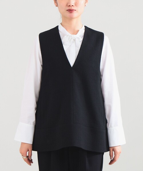 Demi-Luxe BEAMS（デミルクス ビームス）の「【セレモニー・フォーマル】ツイード フレア Vネック ジレ＊（ベスト・レディース・オフホワイト/ブラック・38/36）」の17枚目の写真