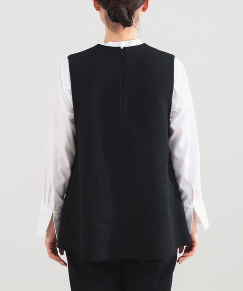 Demi-Luxe BEAMS（デミルクス ビームス）の「【セレモニー・フォーマル】ツイード フレア Vネック ジレ＊（ベスト・レディース・オフホワイト/ブラック・38/36）」の19枚目の写真