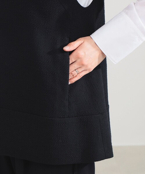 Demi-Luxe BEAMS（デミルクス ビームス）の「【セレモニー・フォーマル】ツイード フレア Vネック ジレ＊（ベスト・レディース・オフホワイト/ブラック・38/36）」の21枚目の写真