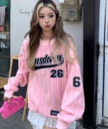 CANVAS+（キャンバスプラス）の「【CANVAS＋】ロゴストライプルーズトレーナー（スウェット・メンズ）」